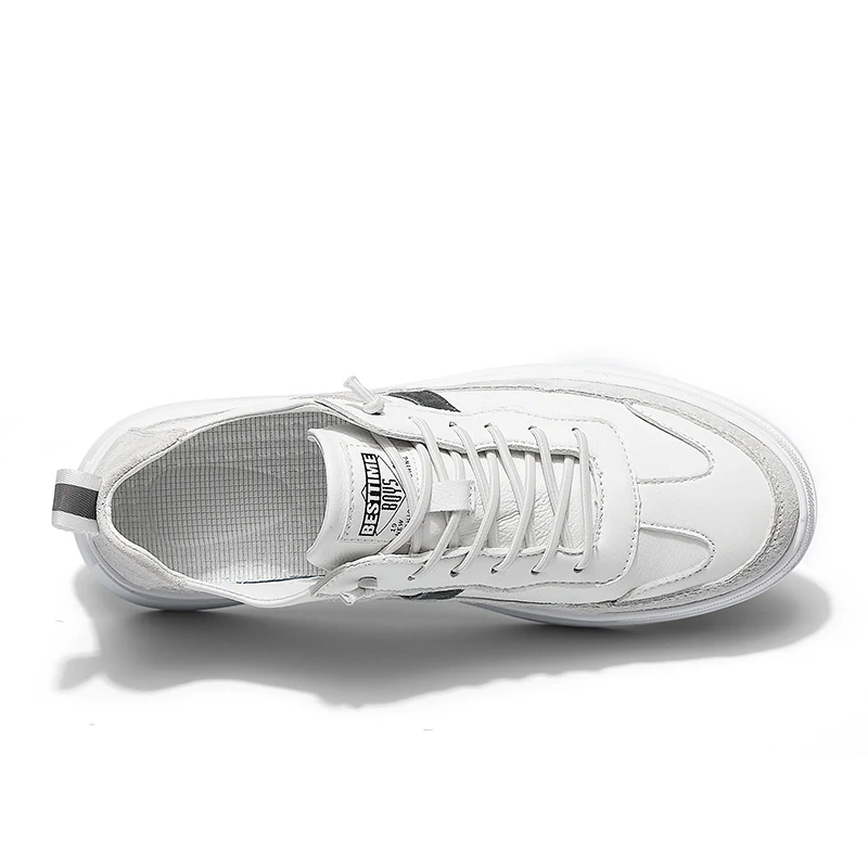 

New Sport Shoes For Men Leather Low Top Walking Sneakers Mens Top Quality Men Runners White Mens Beige Running Shoes For Boys