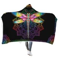 dragonfly hoodies blanket 3d printed wearable blanket adults for kids various types hooded blanket fleece blanket