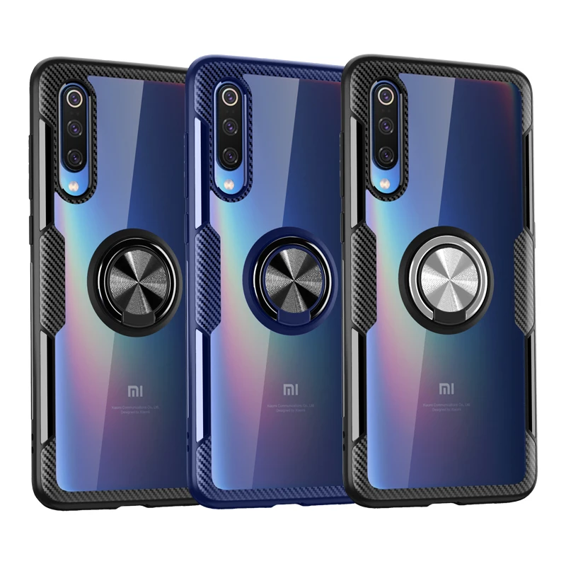Прозрачный чехол для Xiaomi mi 9 8 SE mi 9 mi 8 mi 8 Pro Lite с кольцом и подставкой, прозрачный противоударный защитный чехол Xiaomi mi 9T mi 9 8 Pro