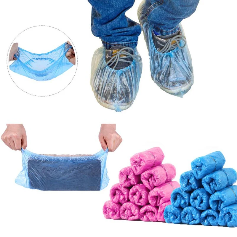 100 шт. одноразовые пластиковые толстые водонепроницаемые чехлы для защиты от