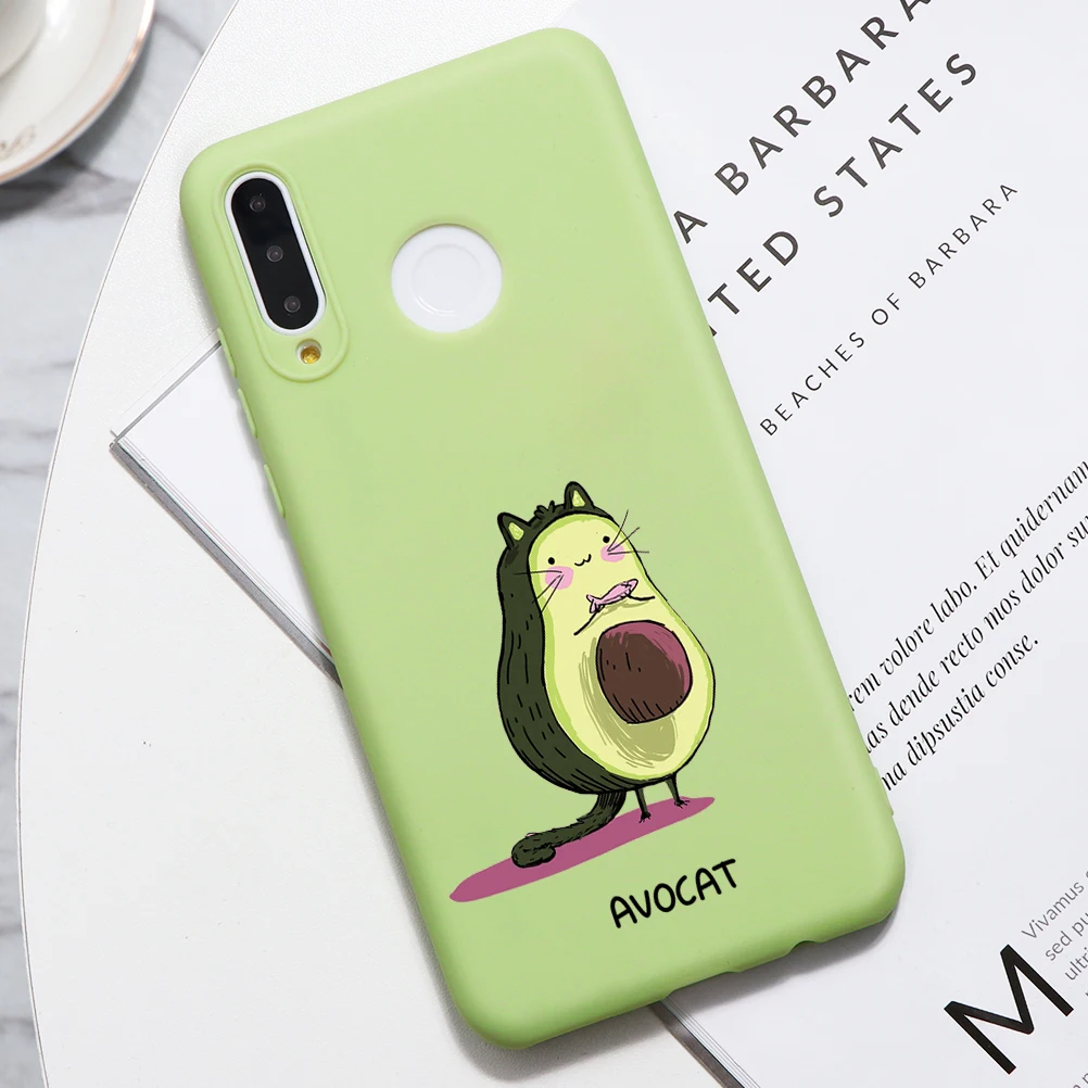 Зеленый матовый чехол Avocado для huawei P20 P30 mate 30 20 10 Lite Pro P Smart, мягкий чехол для huawei P8 P9 P10 Lite
