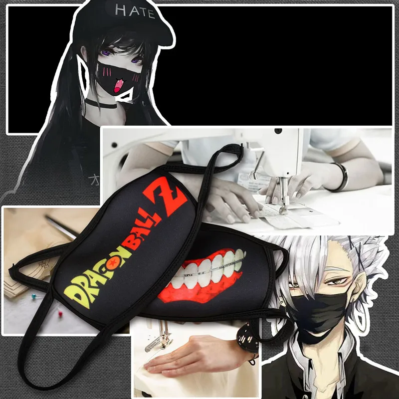 Аниме атака на Титанов Косплей Маска Токийский вурдалак Kaneki Ken Danganronpa Monokuma Уличный спорт Половина лица пылезащитные маски, реквизит