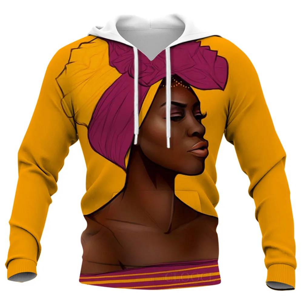 

Модные мужские толстовки CLOOCL, Мультяшные африканские девушки, 3D принт, Мужская одежда, индивидуальные, крутые, желтые, женские свитшоты, Хар...