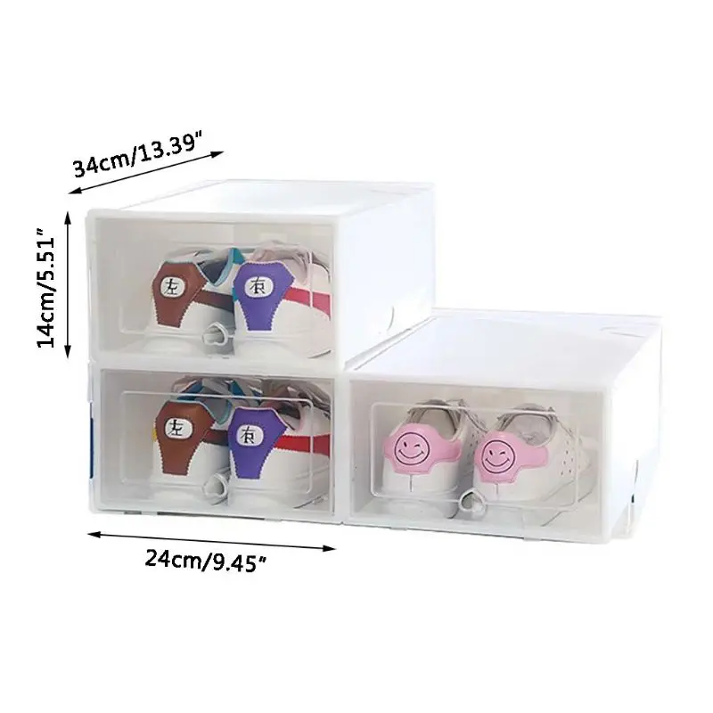 6 шт. пластиковая коробка для обуви Складная хорошо складируемая