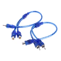 2 rca female to 1 rca male splitter car audio adapter cable wire connector car audio system subwoofer portable speaker