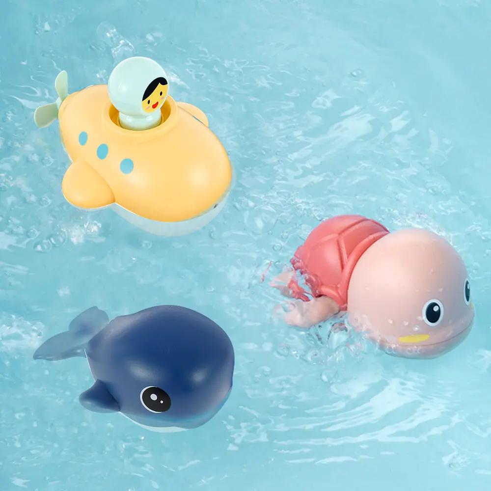 

1 Set Cute Cartoon Animal Tortoise Classic Baby Bath Water Toy Infant Swim Turtle Wound-up Chain Clockwork Kids Beach Bath Toys