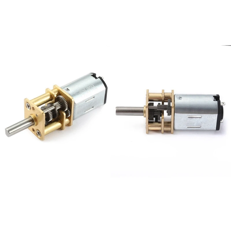 

2 Pcs DC 6V Micro-Speed Reduction Motor Mini Gear Box Motor with 2 Terminals for RC Car Robot Model, 15RPM & 150RPM