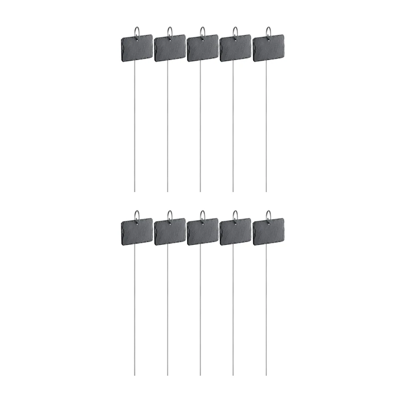 

Practical 10Pcs Plant Label Garden Markers Signs Labels Weatherproof Reusable Slate Hanging Tags on for Flower Bed Pots Planters