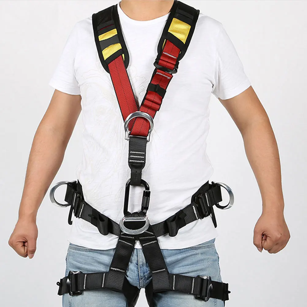 

Outdoor Rock Mountain Climbing Aerial Work Rappelling Shoulder Safety Belt Harness Equip Half Body Waist Harness Aerial Survival
