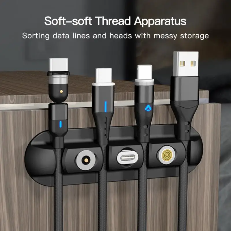 

1Pcs Cable Organizer Silicone USB Cable Winder Desktop Tidy Management Clips Cable Holder for Mouse Headphone Wire Organizer