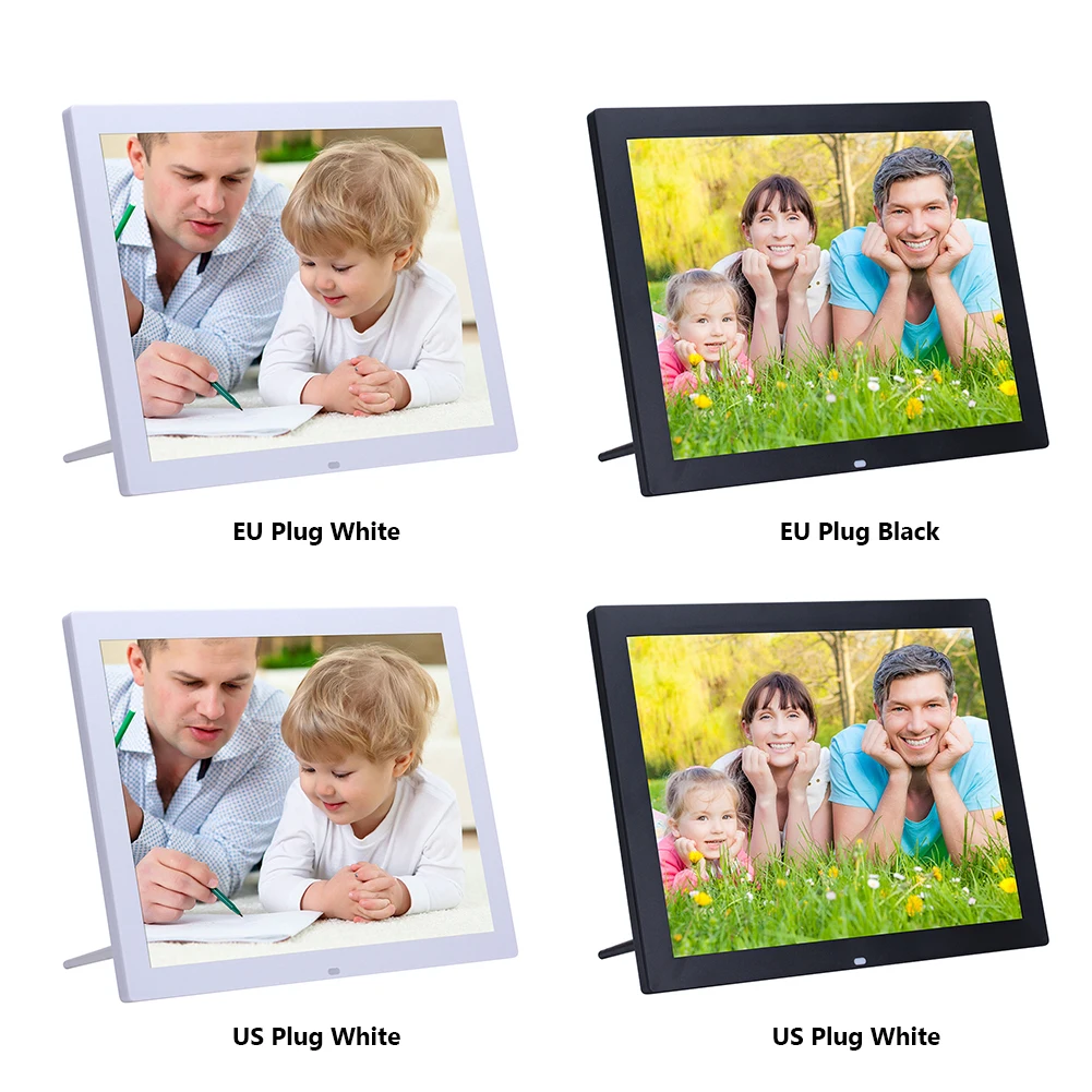 

15 inch LED Digital Picture Frame 1024 X 768 Electronic Smart Photo Frame with Remote Control Support Video Music Calendar Time
