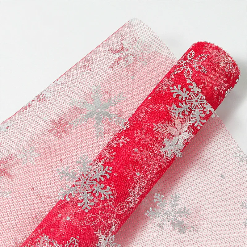 5 ярдов/серия серебро горячего тиснения Снежинка упаковочная бумага для цветов