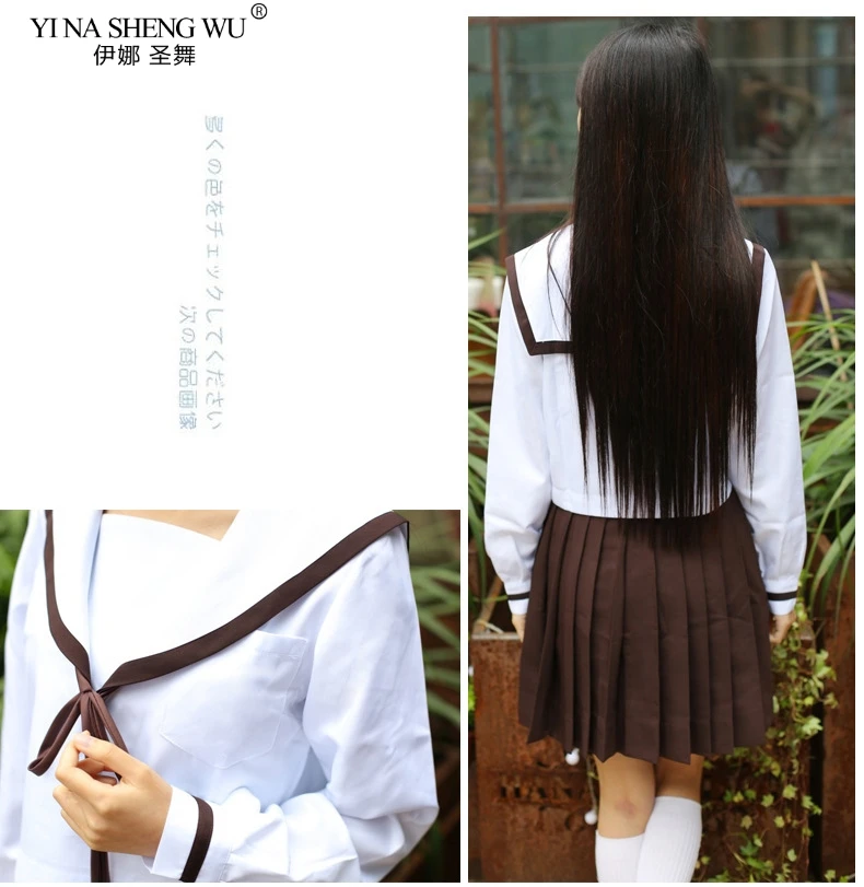 

New Red Brown Green JK Uniform Summer Japanese School Uniforms High School Student Girls Sailor Pleated Skirt JK Sets Cosplay