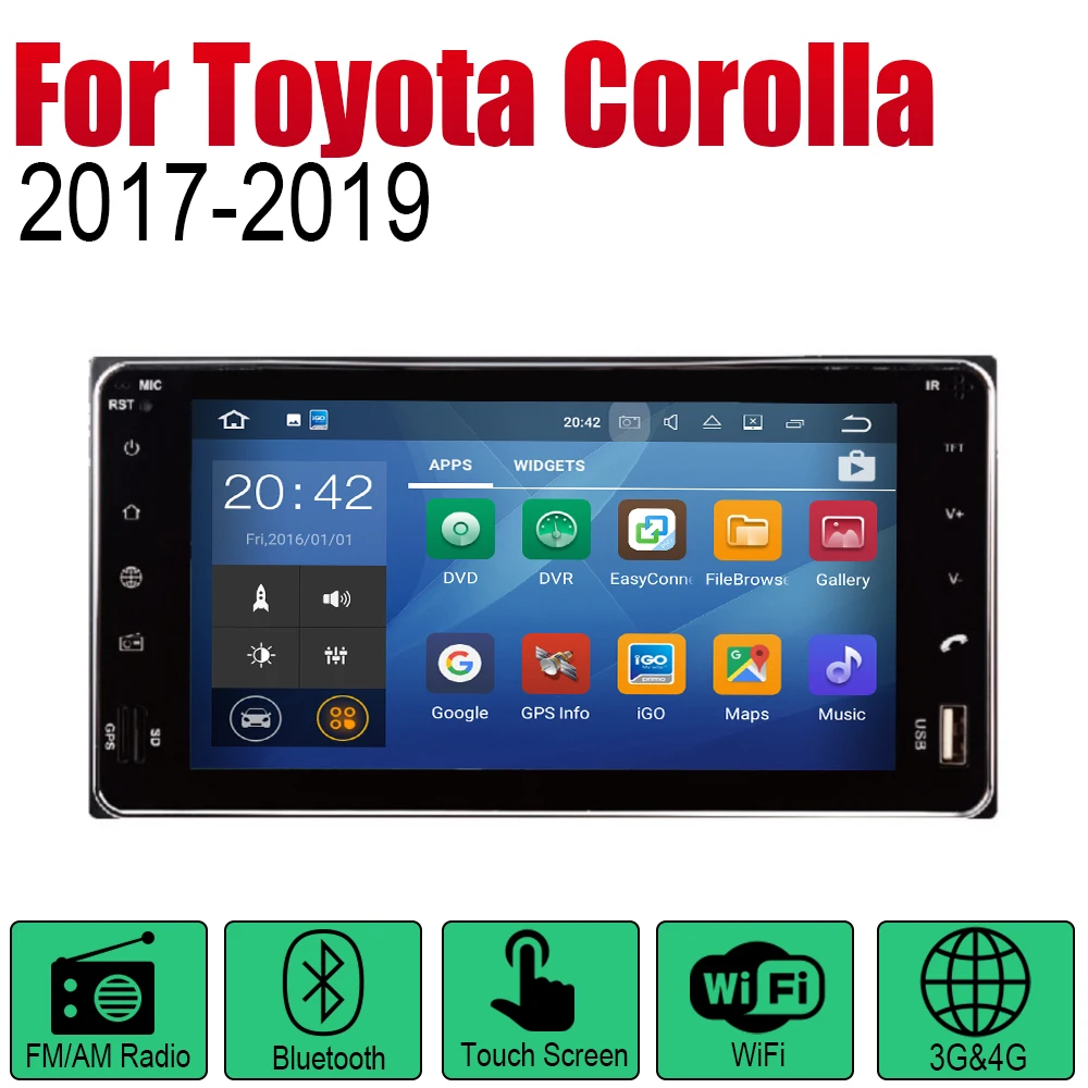 Автомагнитола 2 Din на Android для Toyota Corolla 2017 2018 2019 автомобильный мультимедийный плеер