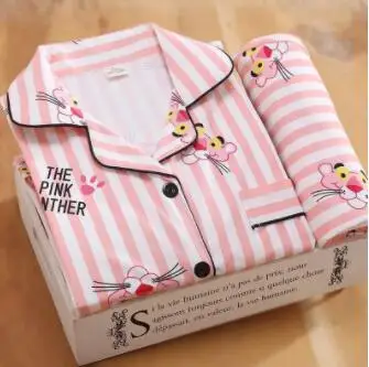 

Pajamas Set Female Spring and Autumn New Style Women's Casual Fold-Down Cardigan Long Sleeve Large Size Cartoon Nightshirt Girls