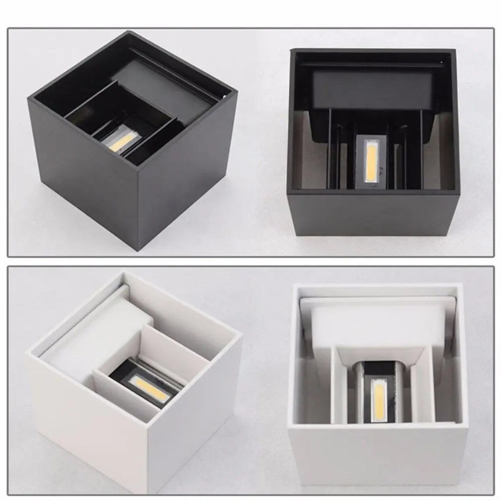 

7W LED Cube Wall Lamp Waterproof Outdoor Light Aluminum Up & Down Light Adjustable Angle Indoor Outdoor Wall Light
