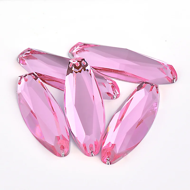 Light Pink JUNAO 20*58 мм шитье Aqua Blue большие овальные стразы аппликация плоская задняя камни акриловые камни нашивная СТРАЗА КРИСТАЛЛ для рукоделия - Цвет: Light Pink