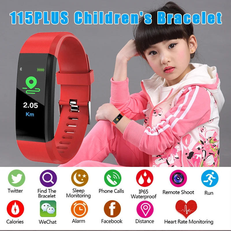 

Connected Watch Child Smart Color Screen Bracelet Heart Rate Wristband Sphygmomanometer Waterproof Kids Watches