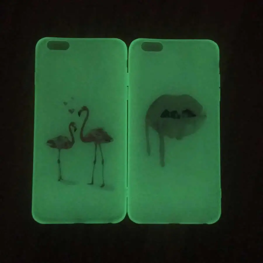Светящийся мягкий чехол для телефона из ТПУ с принтом Чехлы iPhone 7 8 6 6s плюс