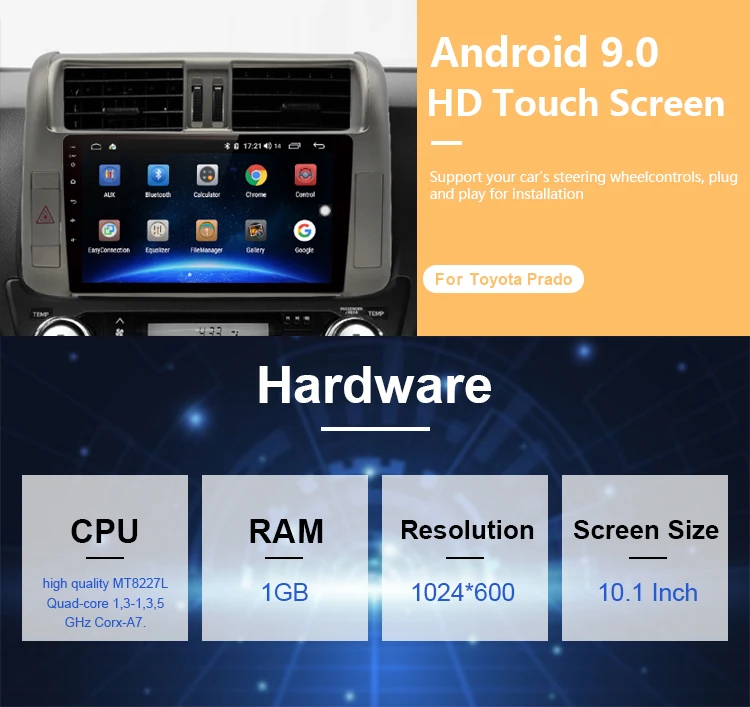 2din Android 9 0 автомобильное радио GPS автомобильный DVD мультимедийный плеер для Toyota Land