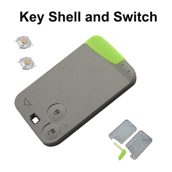 key shell and switch OkeyTech for Renault Laguna Espace Smart Card Remote Car Key Shell Fob Cover Case 2 Button with Insert Blank Blade Micro Switch - Количество кнопок: key shell and switch