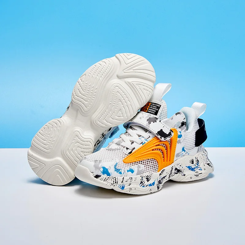 

New Summer Children Boy Sport Shoes Hook & Loop Kids Brand Shoes Mesh Children School Sport Trainers Soft Big Boy Running Shoes