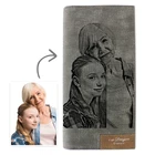 Персонализированный длинный серый двойной тонкий кожаный женский кошелек с гравировкой на заказ кошелек с зажимом для денег подарок на день матери