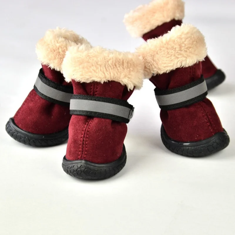 

4 Pcs/Sets (1 Pair )Puppy Winter Snow Boots Casual Dog Shoes Pet Slip-resistant Waterproof Shoes Teddy Dog Shoes Hot Selling