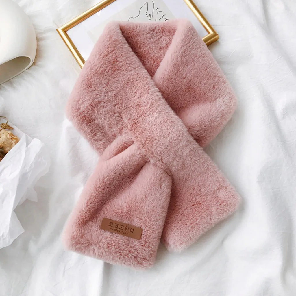 Хаки Твердые этикетки шарфы с отделкой чисто Женская мода обертывания зима искусственный мех верхняя одежда шарф теплый lencos e echarpes feminino# ZC