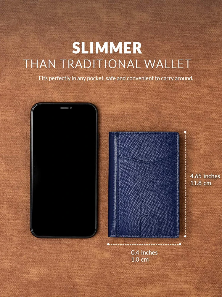 Тонкий двухскладной кошелек с отделением для кредитных карт и RFID-блокировкой