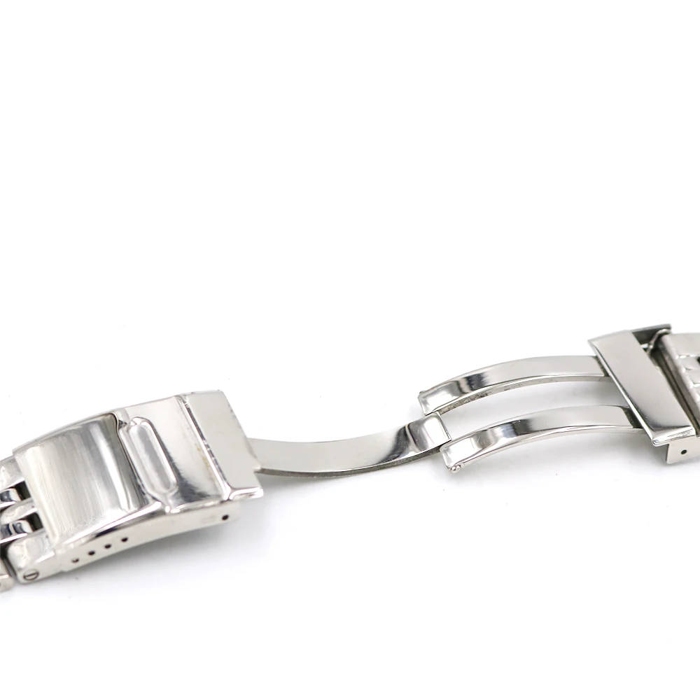 Rolamy 22 24mm Silver Wrist Watch Band Strap Belt Stainless Steel For Breitling AEROSPACE Samsung Seiko Tudor Huawei
