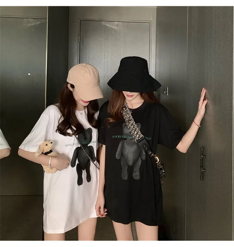 Новинка 2020 Женская свободная Милая модная футболка с короткими рукавами в