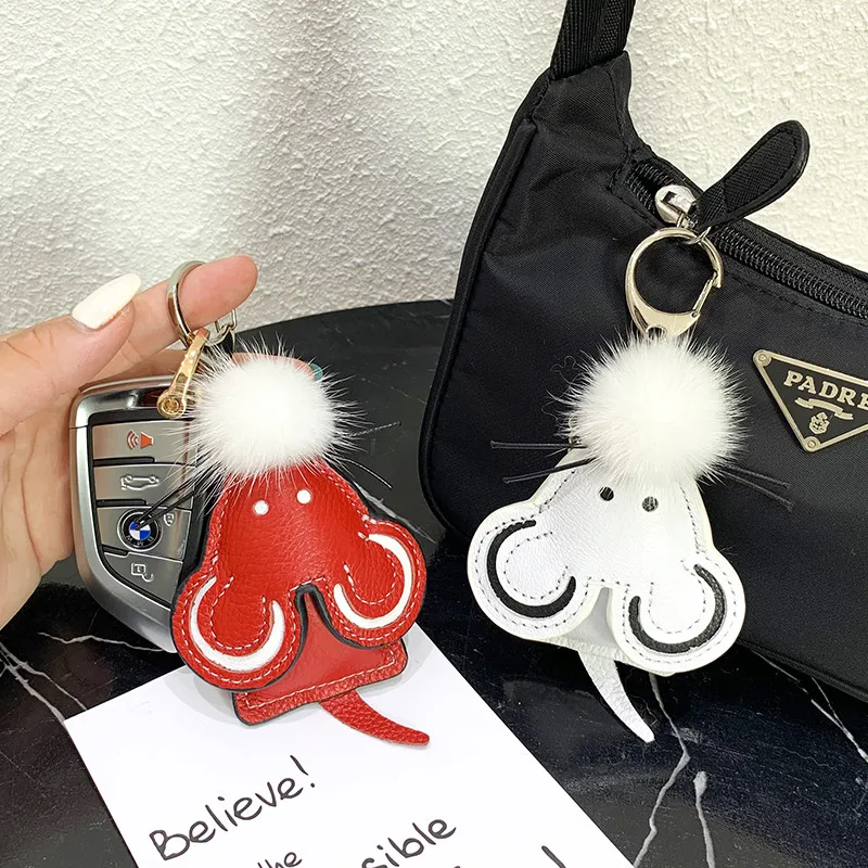 Брелок для ключей из искусственной кожи высокого качества маленькая мышь