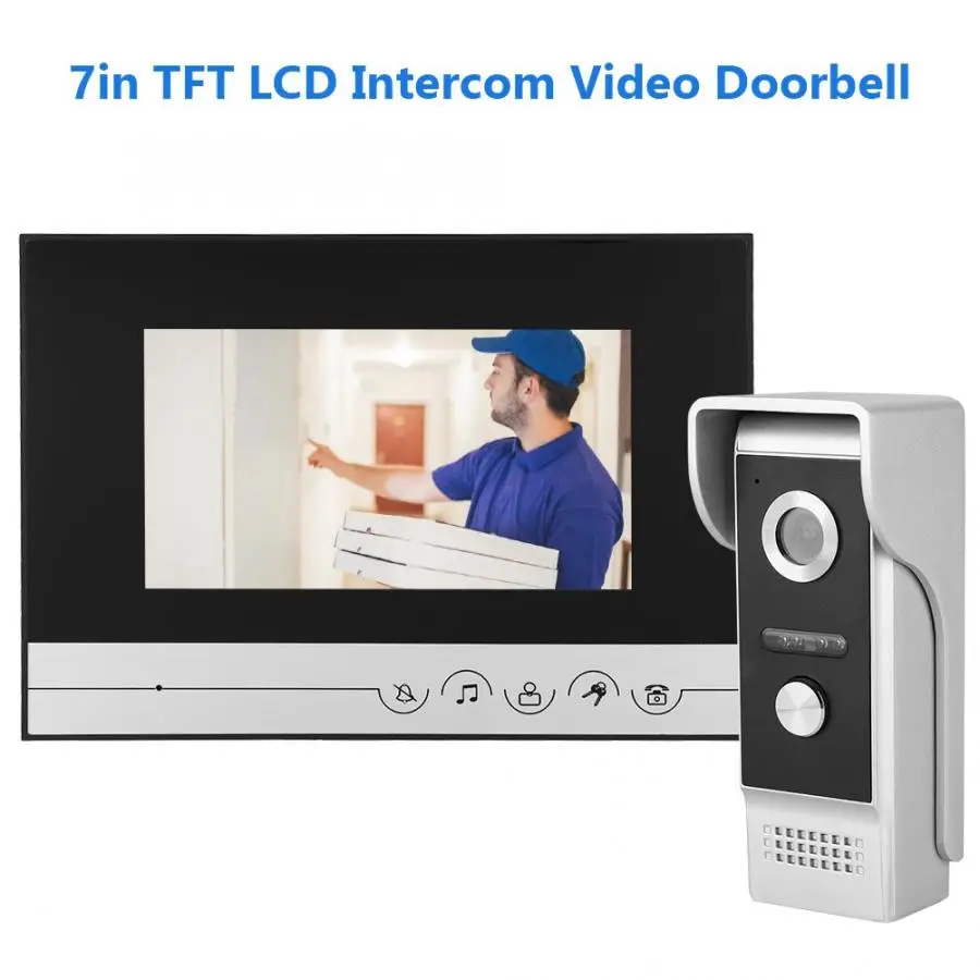 7 дюймовый TFT ЖК видео дверной звонок монитор визуальный домофон камера ИК Mirilla