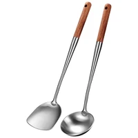 wok spatula and ladle tool set 17 inches spatula for wok stainless steel wok spatula