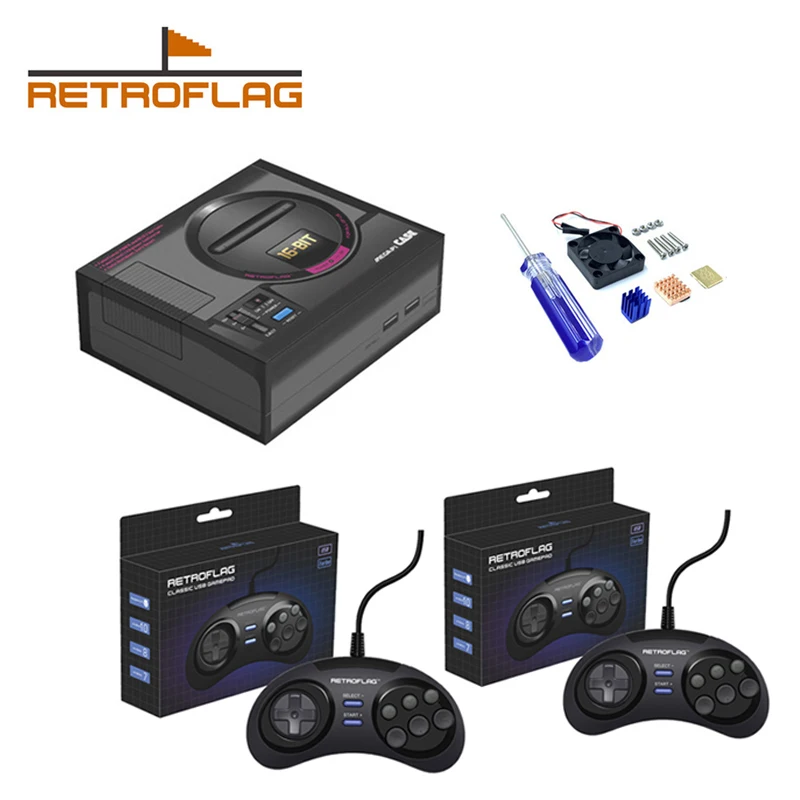 

Классический игровой чехол Retroflag MEGAPi с проводным USB контроллером, геймпад для Raspberry Pi 3 B Plus (3B +) / 3B / 2B