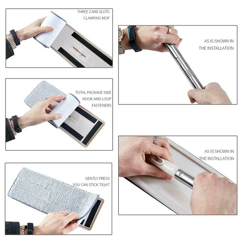 Плоская швабра с отжимом без рук тряпка из микрофибры для сухой и влажной уборки