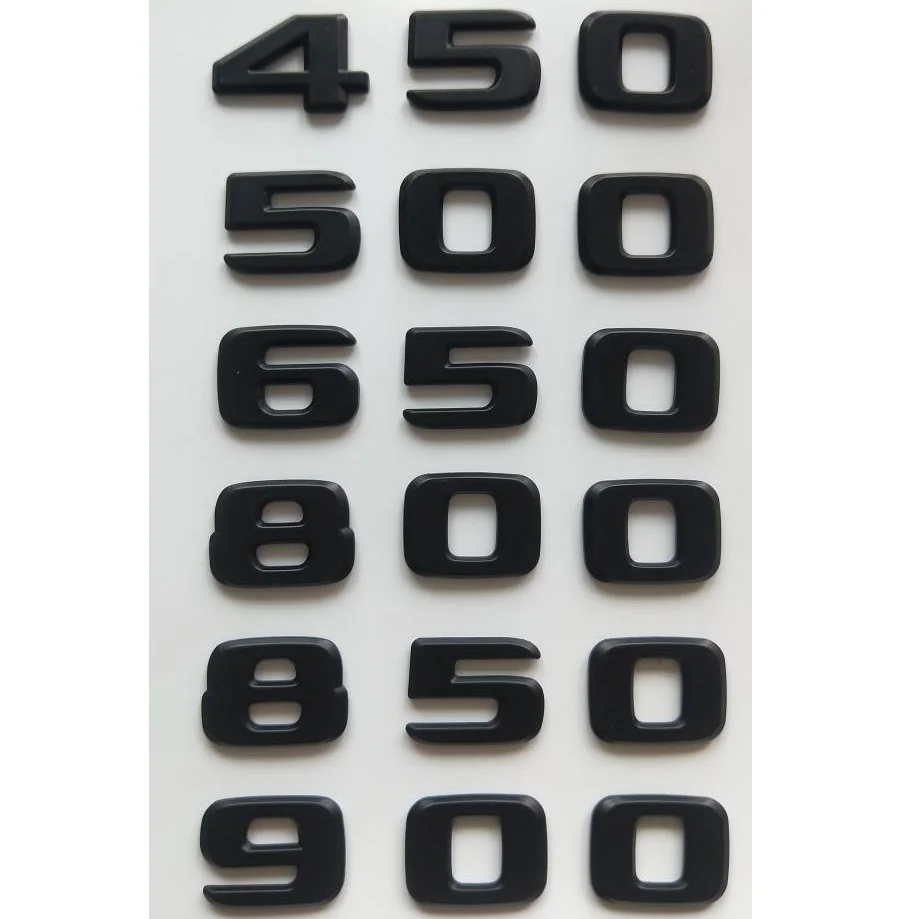 Матовый черный номер для Mercedes Benz BRABUS 400 450 480 500 550 560 580 600 650 680 800 850 880 900 950 980 значок с