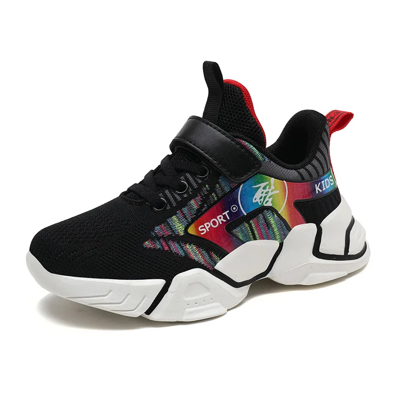 

2021 new spring style big kids girls students fly woven mesh breathable net shoes kids shoes boys sports shoes