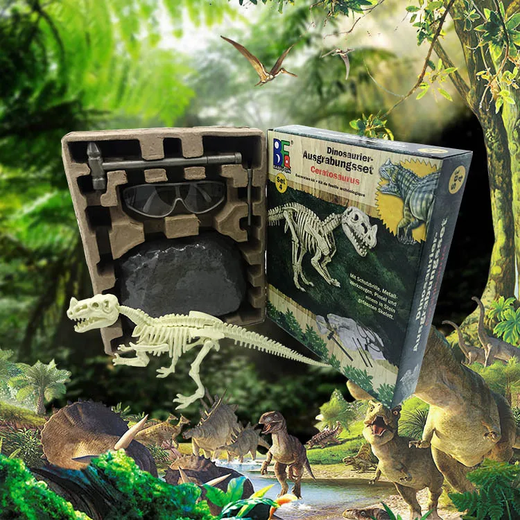 Nose horn Dinosaur Excavation Kit Simulation Archaeology Digging Up Fossils Toy Model Children Learning Educational | Игрушки и хобби