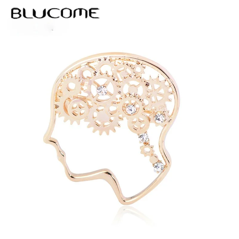 Blucome изысканная брошь для мозга механическая эмалированная булавка мужские
