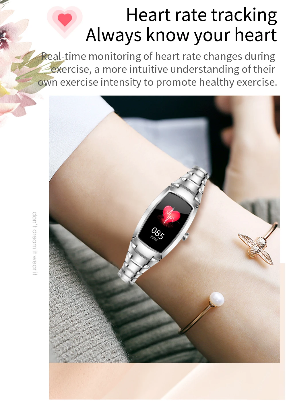 

Smart Watch Women H8 Pro Smartwatch 2020 Heart Rate Monitoring Bluetooth Fitness Bracelet IP67 Women's watches for Android IOS