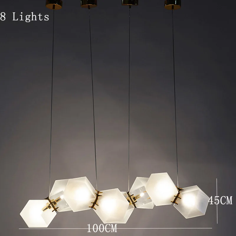 8 Lights Современные подвесные светильники колодцы матовое стекло DNA Led подвесные лампы скандинавские Роскошные гостиная столовая подвесные светильники - Цвет корпуса: 8 Lights