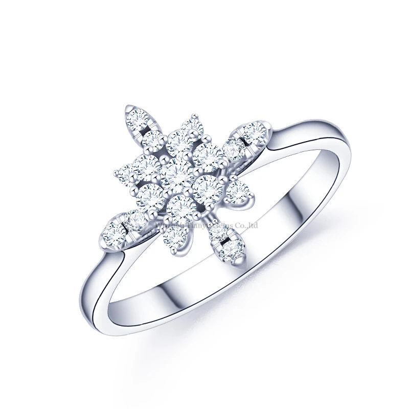 Tianyu драгоценные камни 10k Moissanite кольцо из белого золота Круглый драгоценный