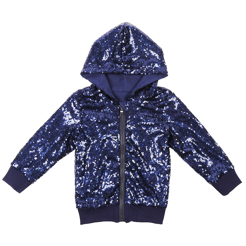 

Jacket for Boys Girls Navy Hoodie Jacket for baby Toddlers Gift Sequin Jacket Soft cotton Comfort Cloth Outwearing Coat