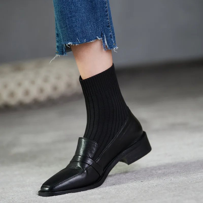 Fujin/лидер продаж 2021 года Женские носки Модные ботинки из эластичной шерсти