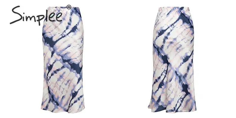 Simplee юбка миди с принтом Tie dye, Женская Осенняя эластичная юбка с высокой талией, Женская Повседневная Уличная юбка, вечерние юбки для клуба