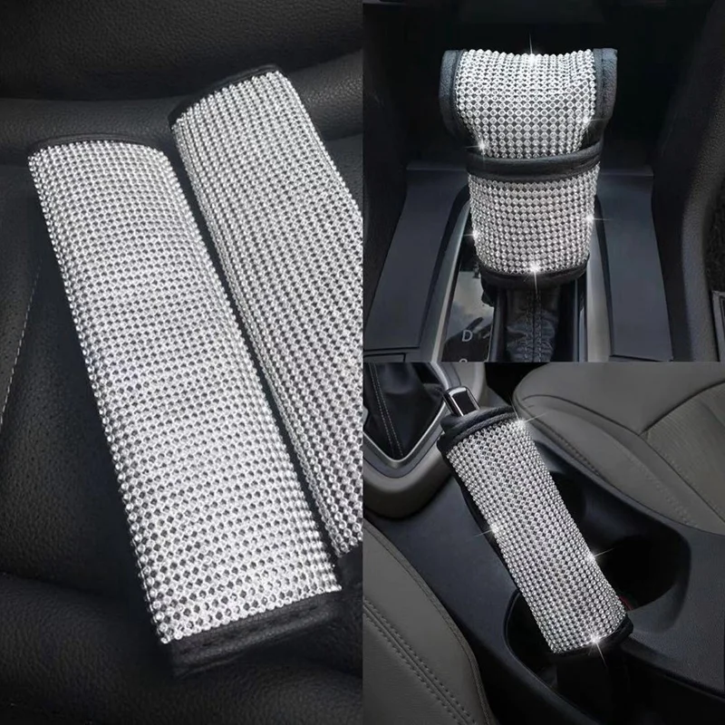 

Auto Safety Door Handle Cover, Luster Crystal Car Protective Handle Cover Diamond Car Decor Accessories