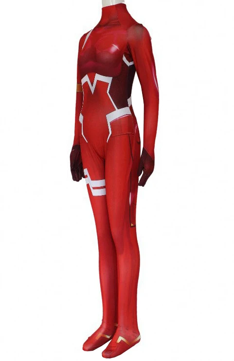 Женский костюм для косплея Darling in the Franxx 02 Zero Two облегающее боди на Хэллоуин