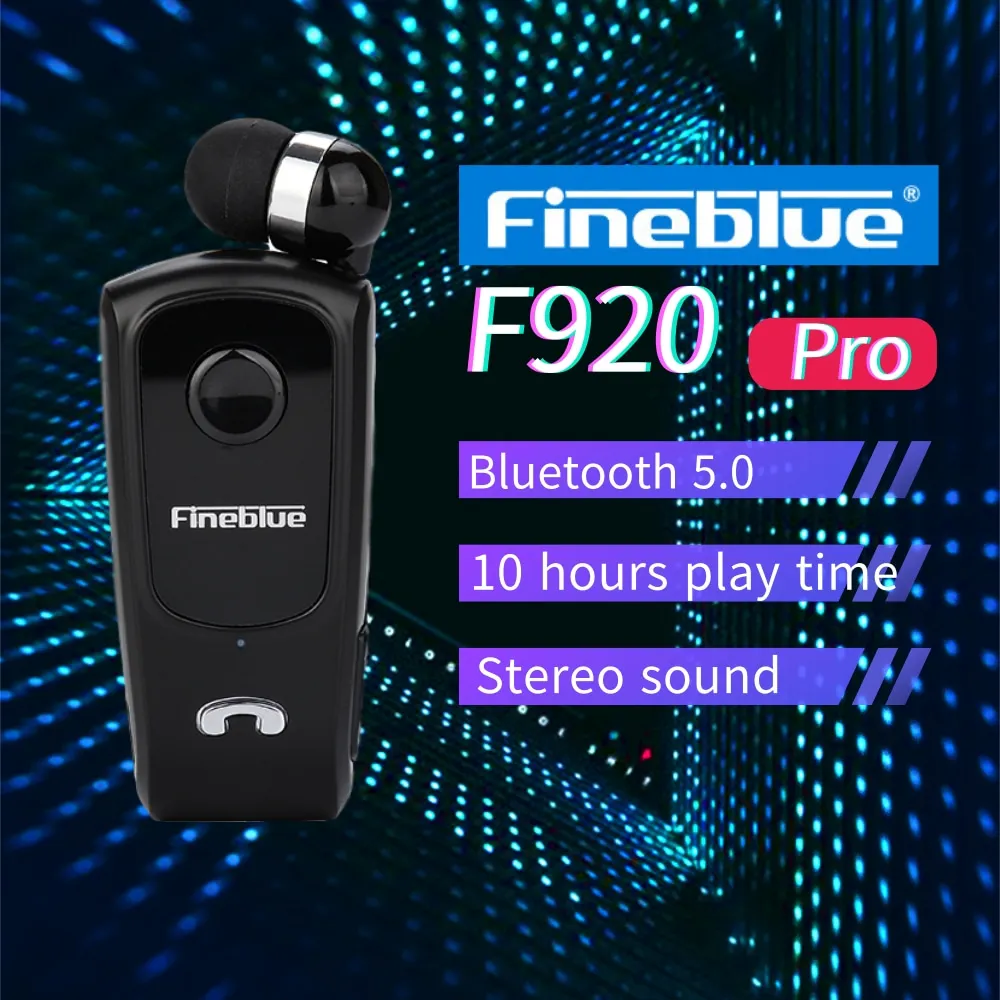 Fineblue F920 Pro гарнитура Bluetooth 5 0 Выдвижной наушник беспроводной зажим для iPhone 11